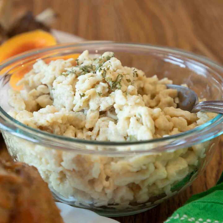 Like a cross between an egg noodle and a dumpling, homemade German Spaetzles are a tasty, easy and versatile side dish.