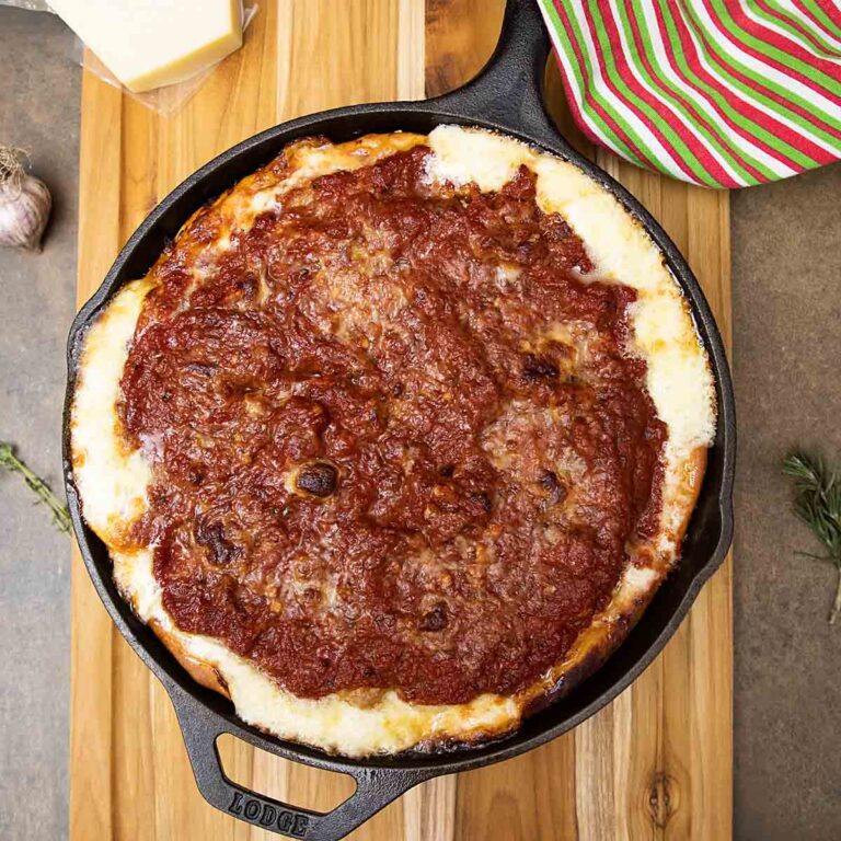 Cast Iron Deep Dish Pizza