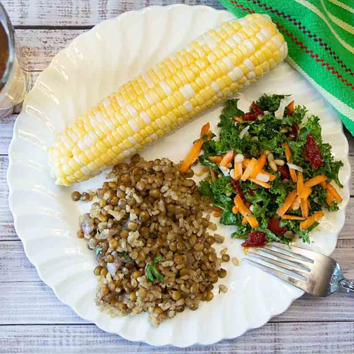 Cheesy Rice & Lentils