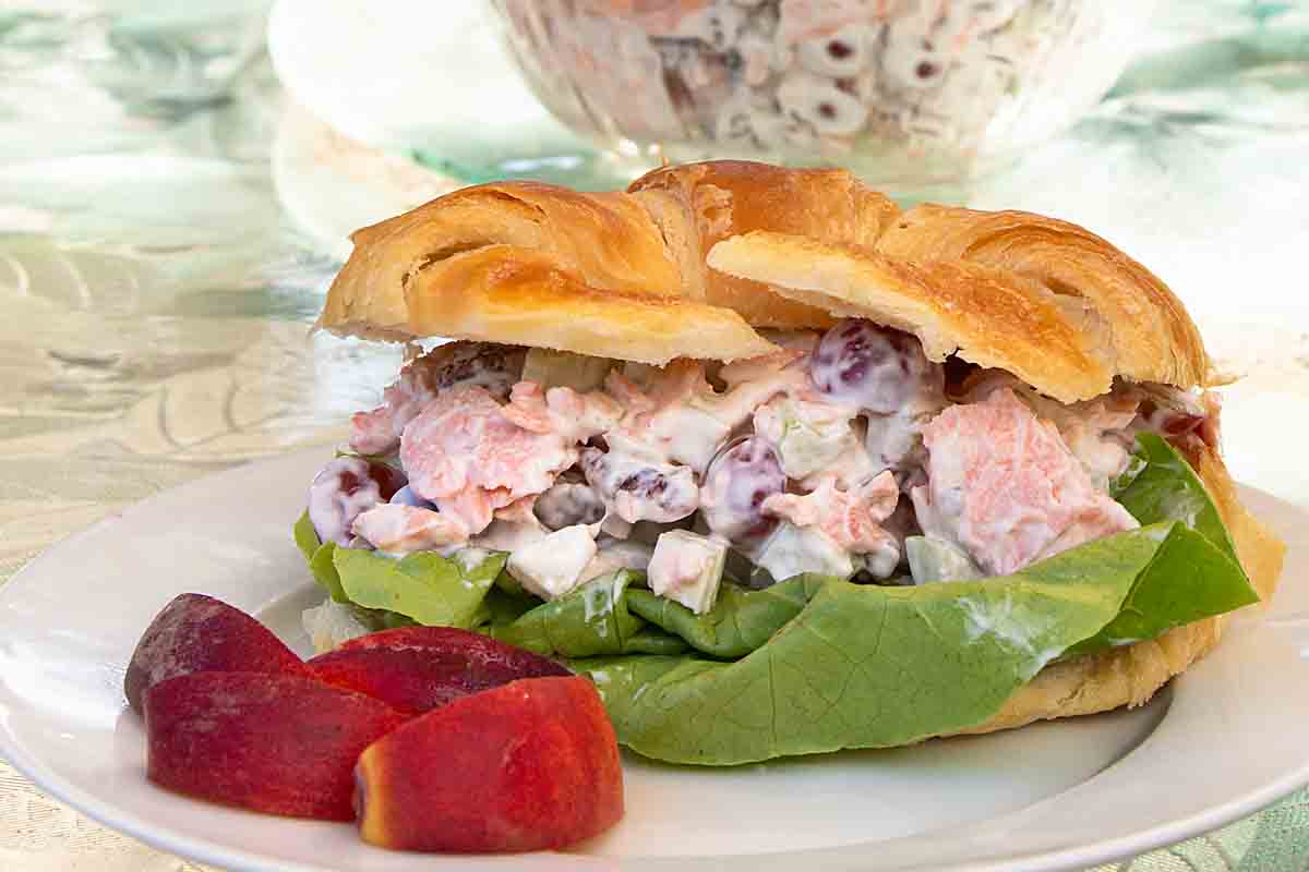 Salmon Salad with Grapes & Pecans updates a classic chicken salad. Serve as a sandwich or salad for lunch, brunch, shower or dinner.