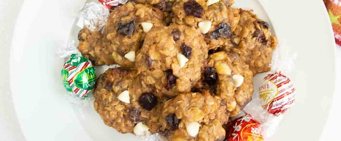 White Chocolate Cranberry Oatmeal Cookies (In a Jar Option with Tags)