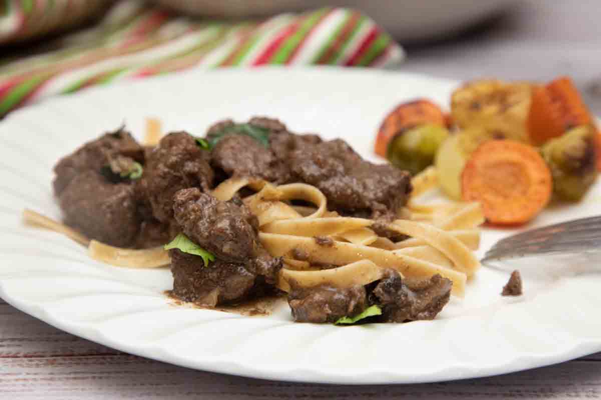 Damn Delicious - Slow Cooler Steak Tips with Mushrooms - Dump everything  into your crockpot and let it cook low and slow for the most tender, gravy  soaked steak bites ever! RECIPE