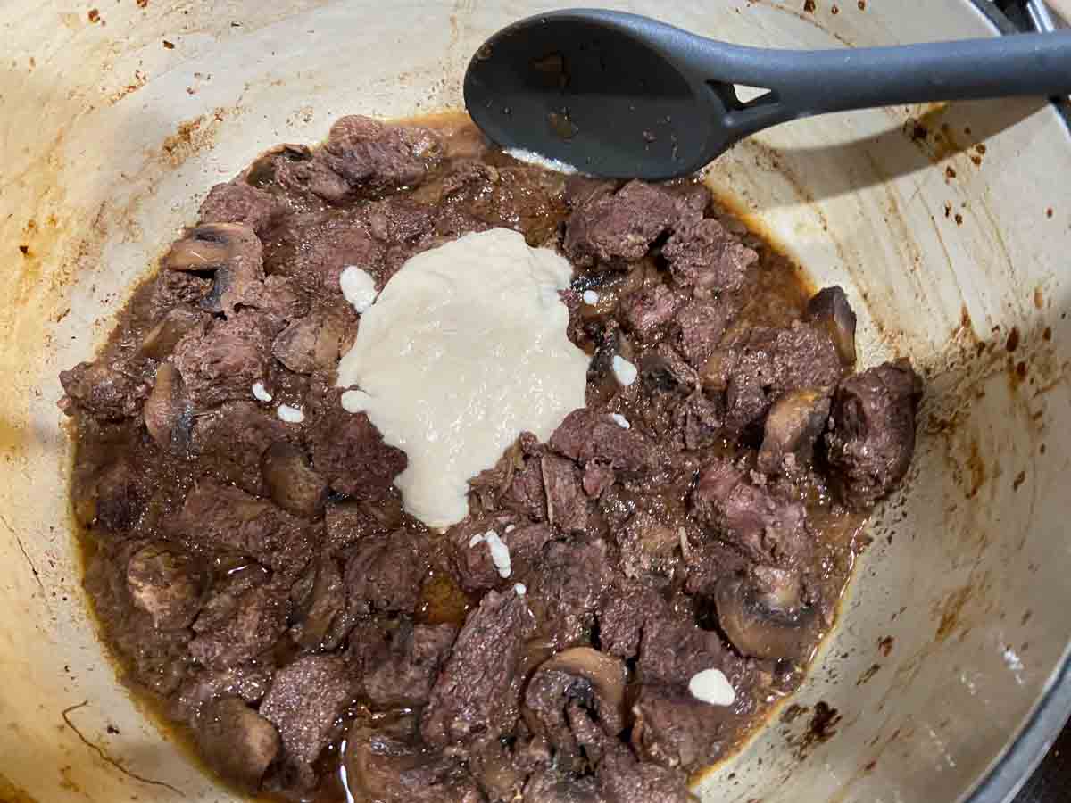 Damn Delicious - Slow Cooler Steak Tips with Mushrooms - Dump everything  into your crockpot and let it cook low and slow for the most tender, gravy  soaked steak bites ever! RECIPE