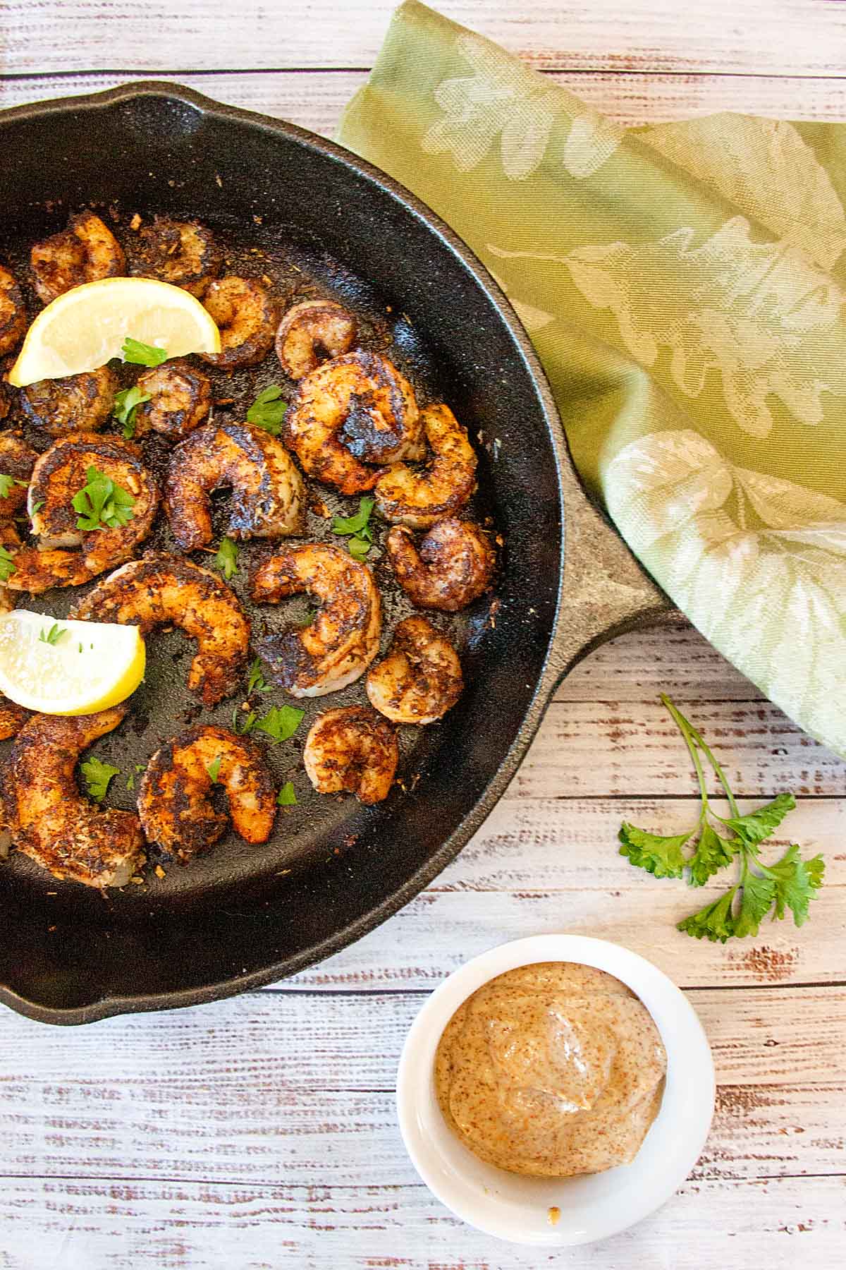 Blackened Shrimp in pan 