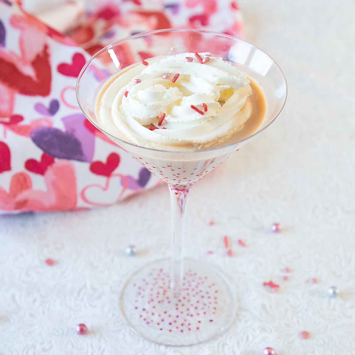 Sweet, creamy and chocolatey, this Baileys Chocolate Martini is a perfect Valentine's Day Cocktail.  Or dessert or after dinner drink!