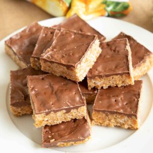 Peanut Butter Rice Krispie Treats (aka Scotcheroos)