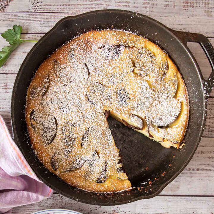 Plum Clafoutis in Pan