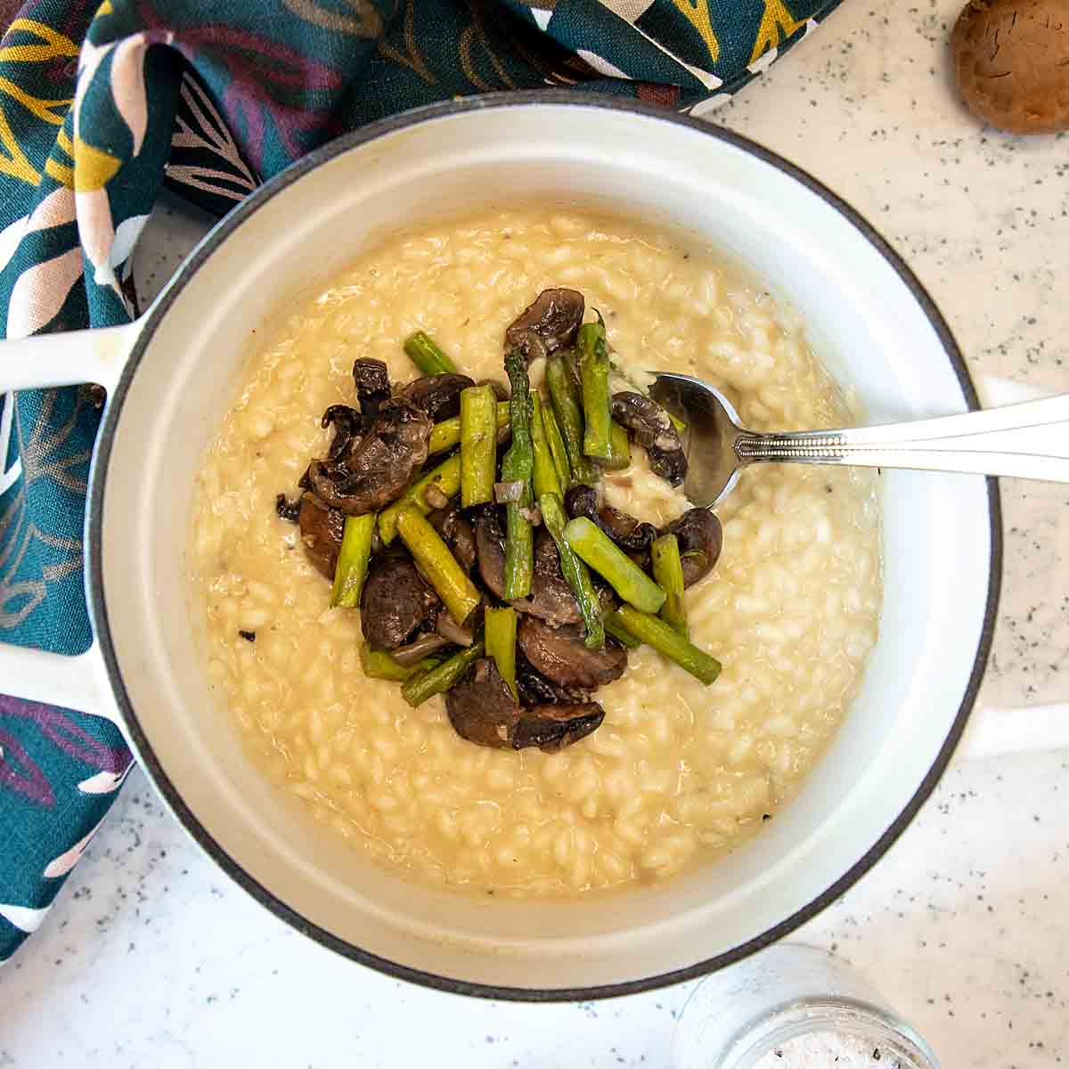 Truffle Risotto with Mushrooms & Asparagus 