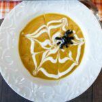 PUmpkin Pear soup with web and spider