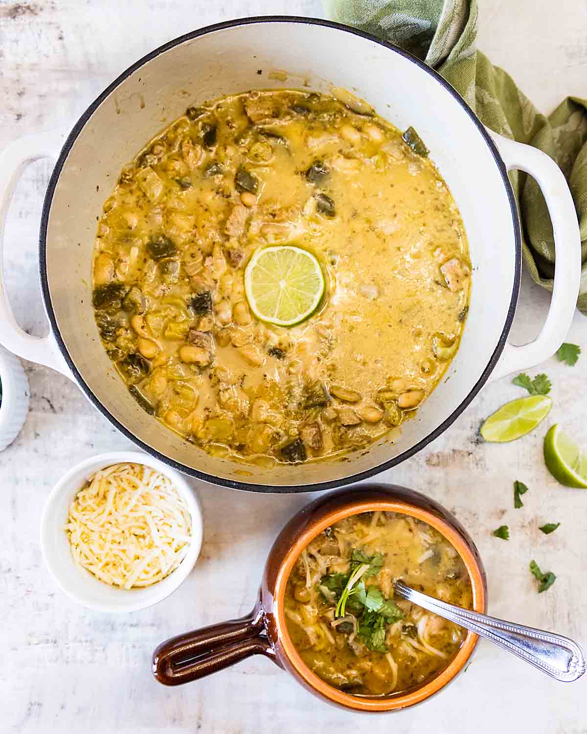 White chili with pork or chicken