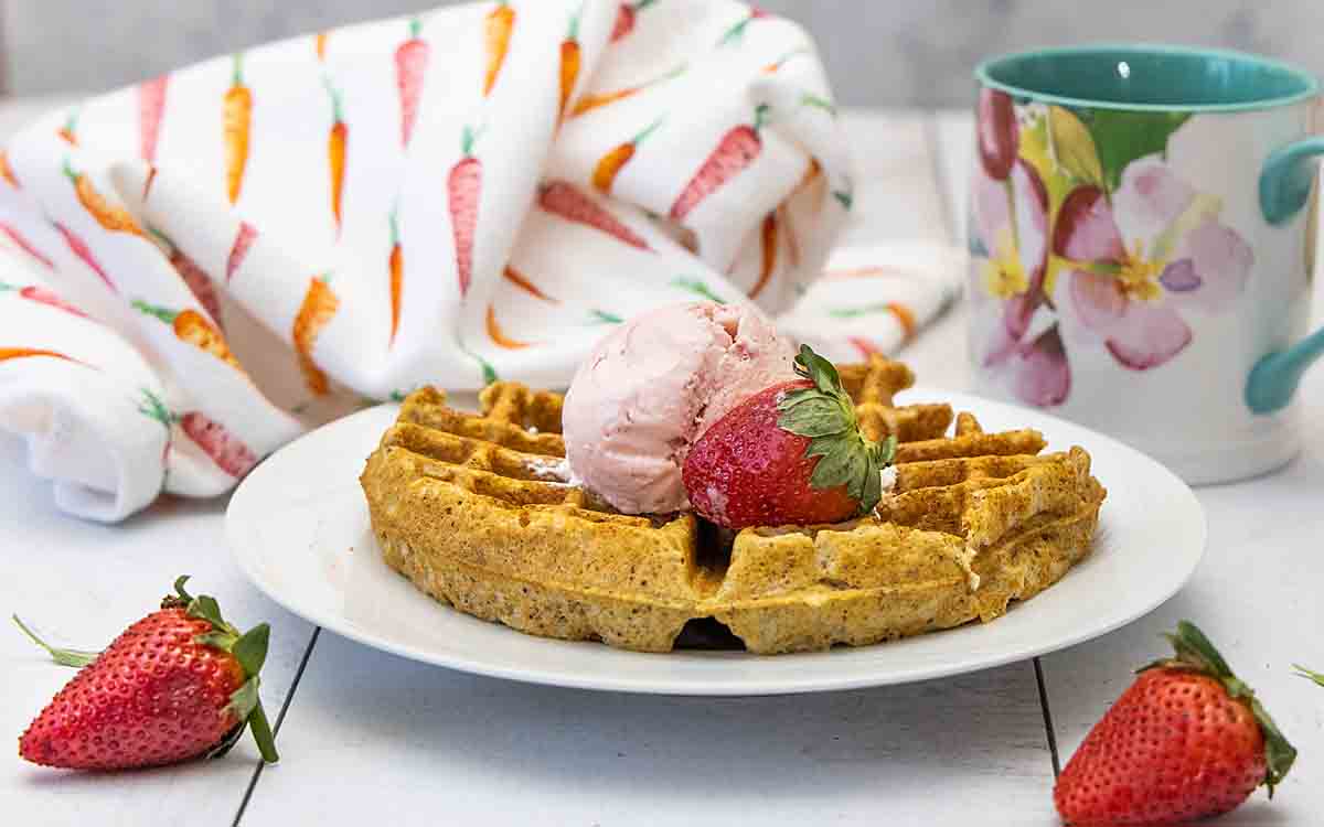keto waffles with ice cream