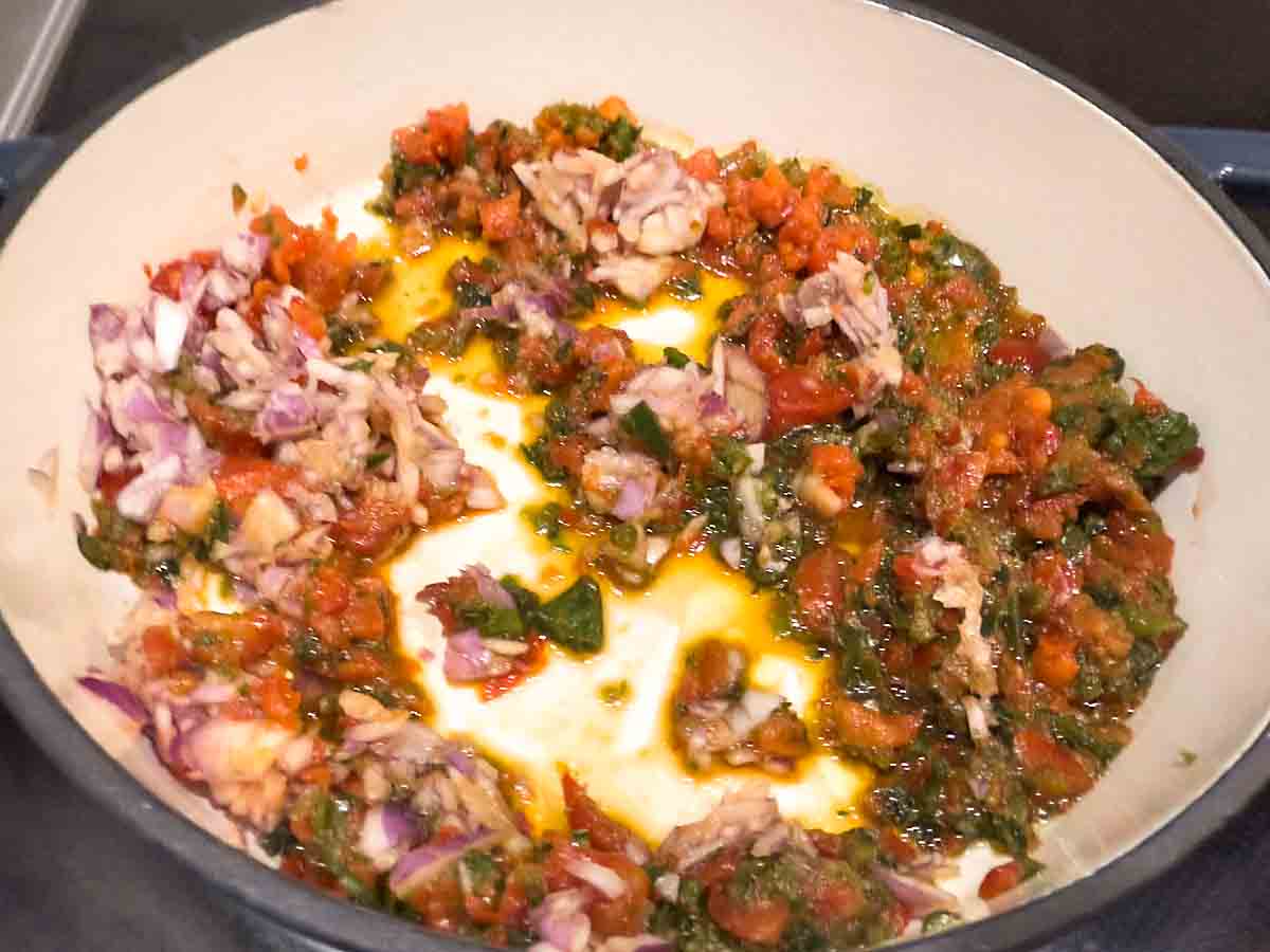 cook veggies in skillet