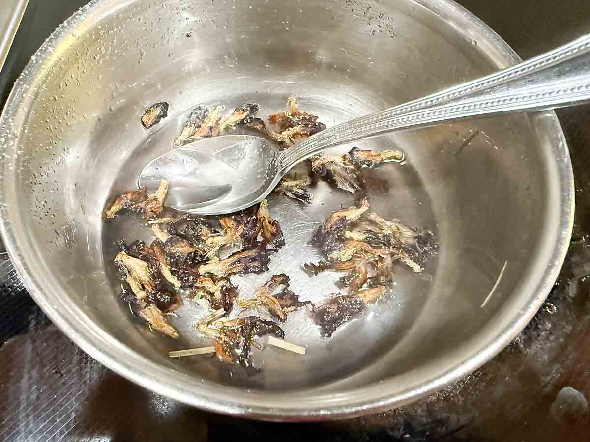 syrup ingredients in saucepan