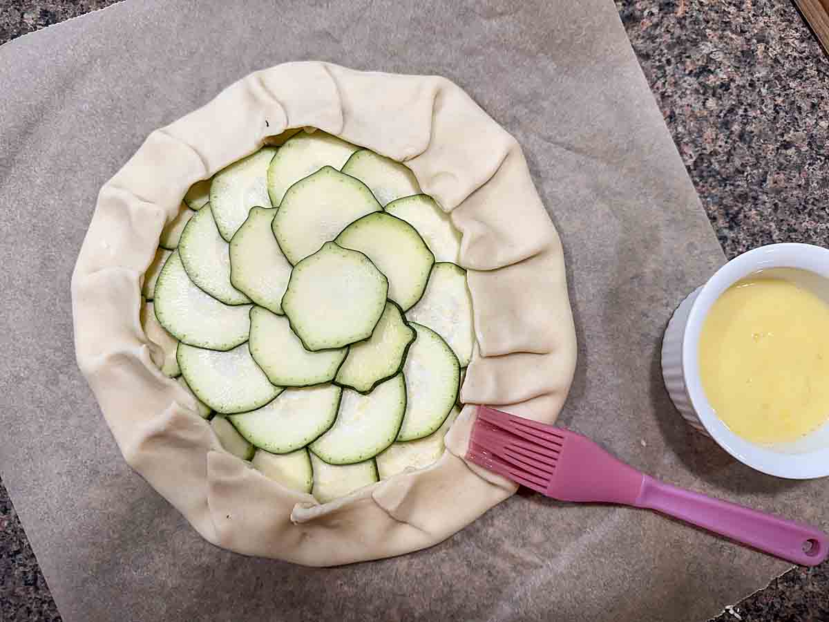 crimp crust and brush with eggwash