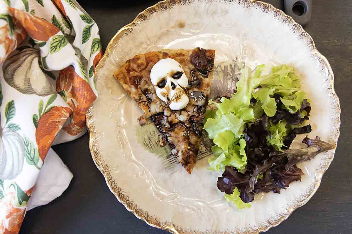 A slice of Halloween Pizza