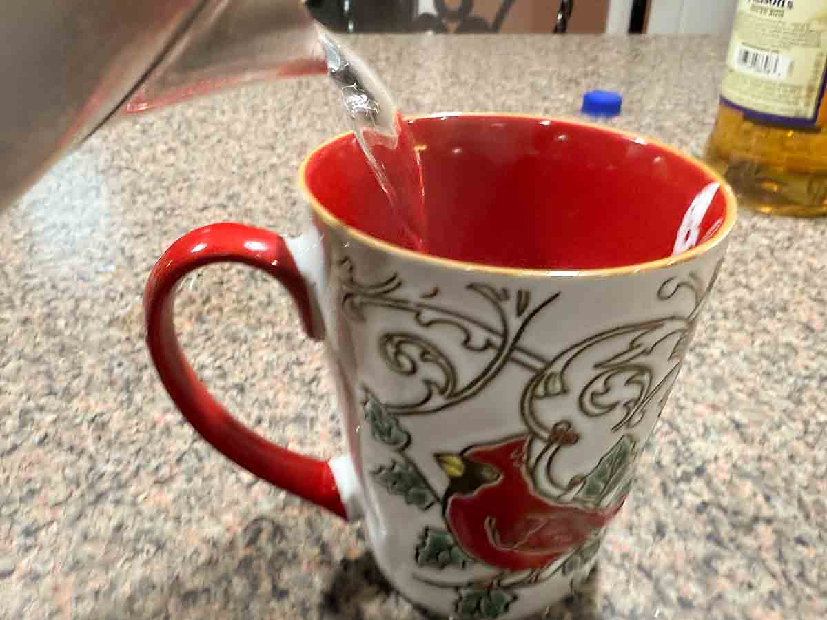 fill with boiling water