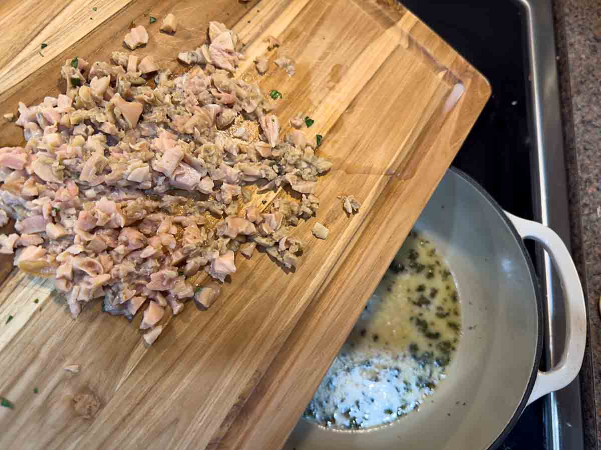 adding clams