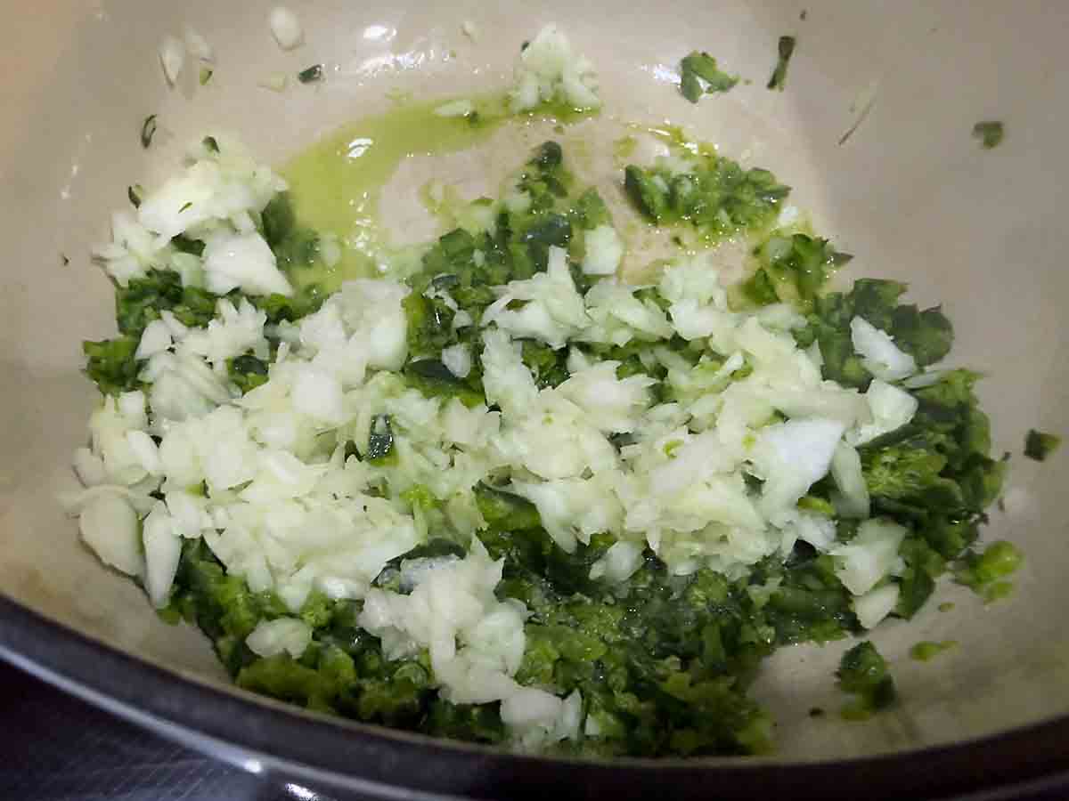 sautee onion peppers