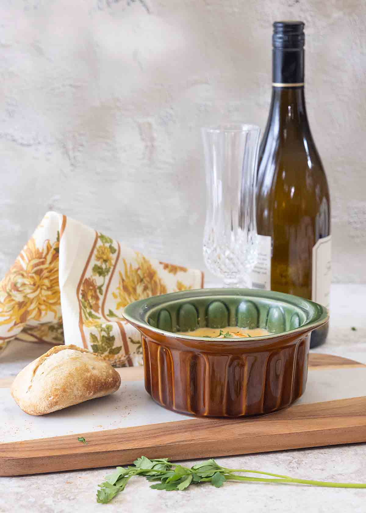 Shrimp Bisque with wine