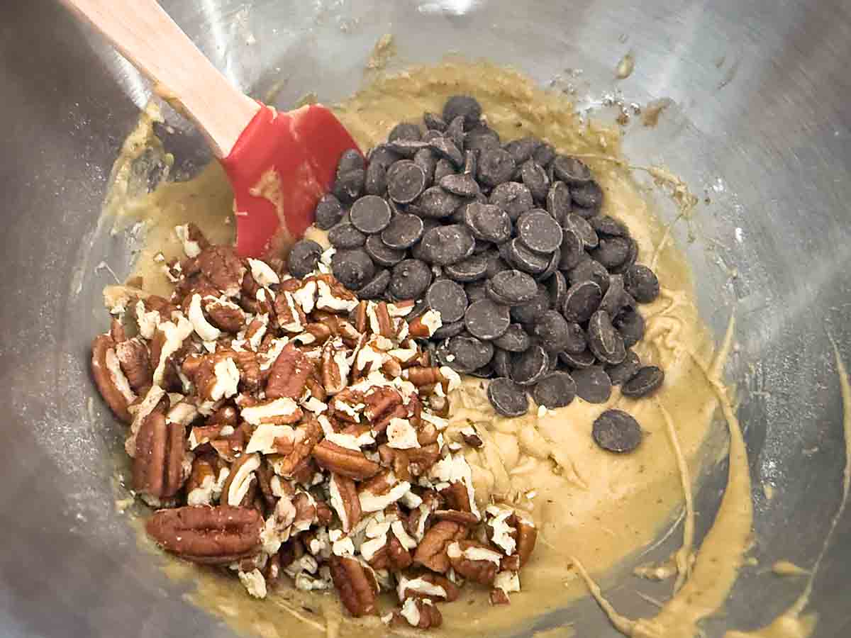 add nuts and chocolate chips