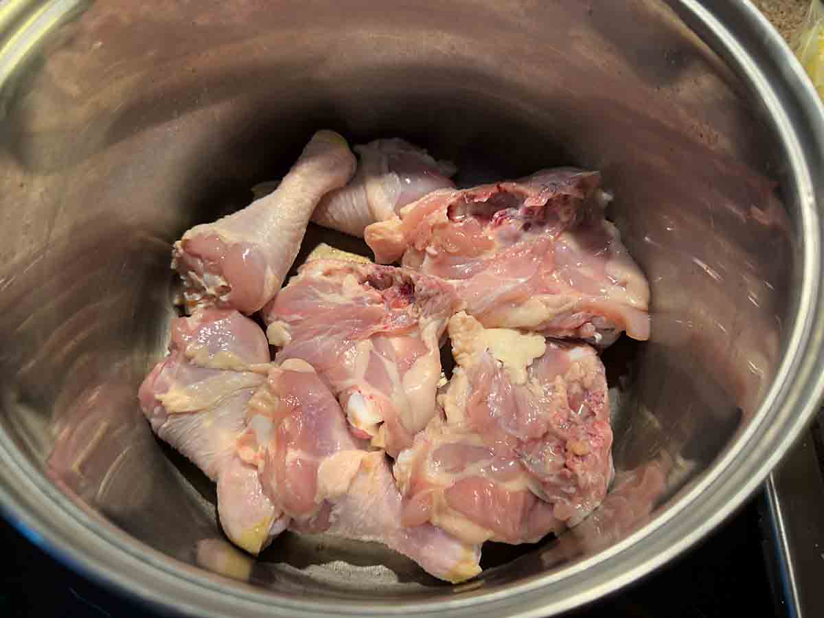 optionally pre-brown chicken