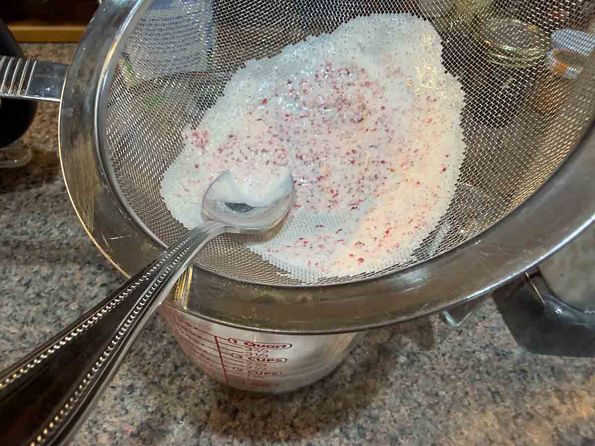 strain the custard
