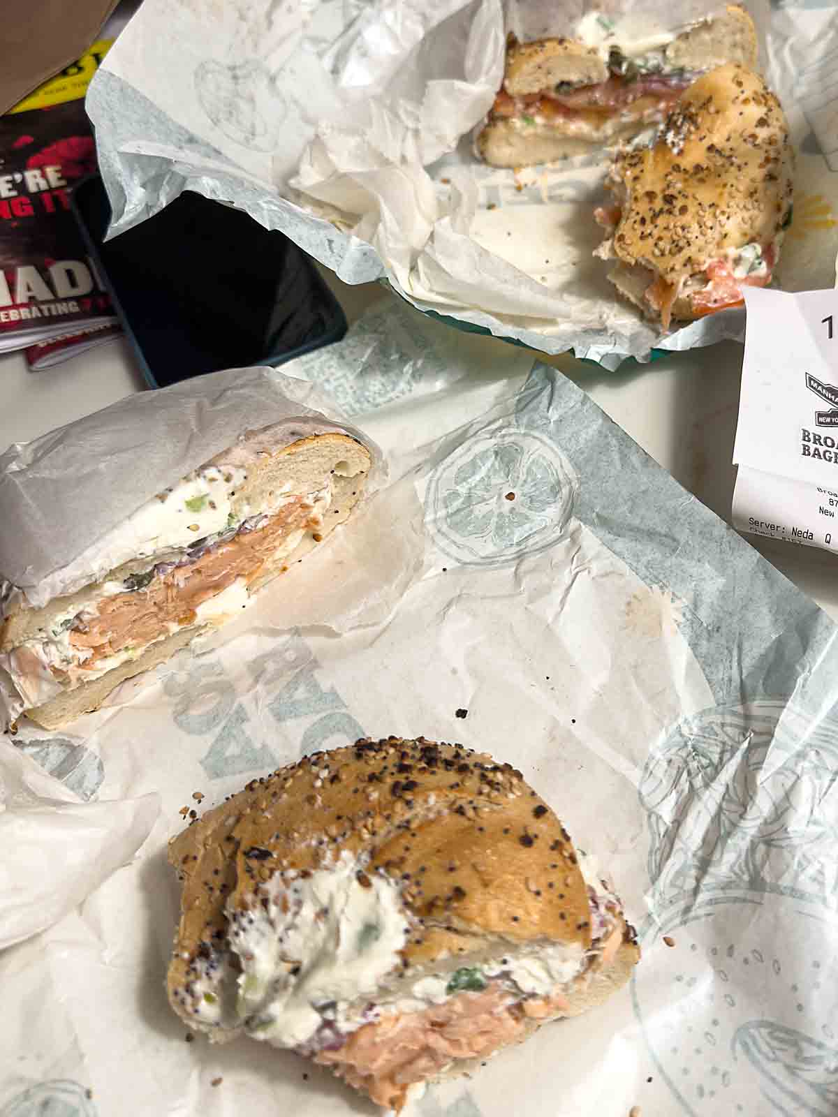 bagel sandwich with lox