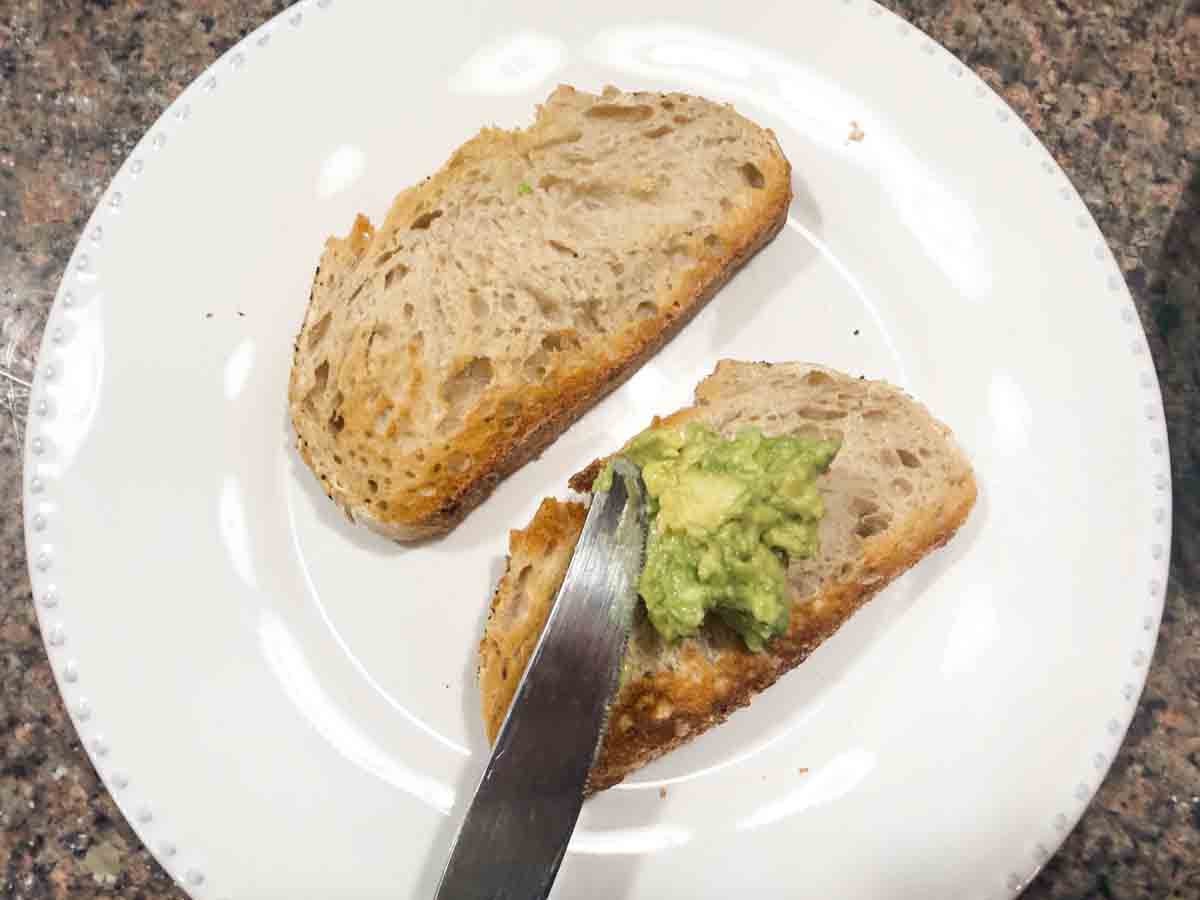spread avocado on toast