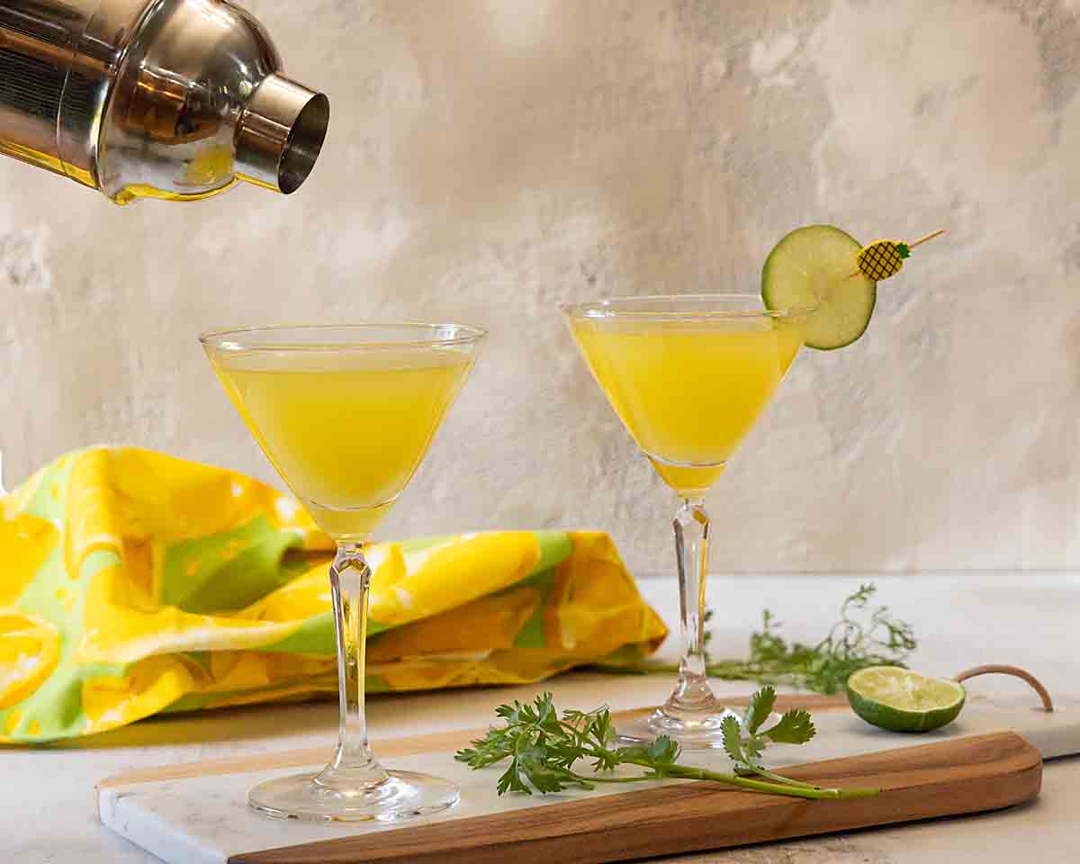 Pouring Pineapple Martini