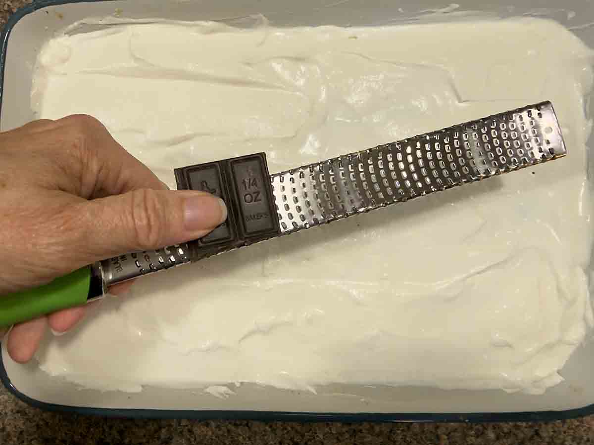 grate chocolate over top