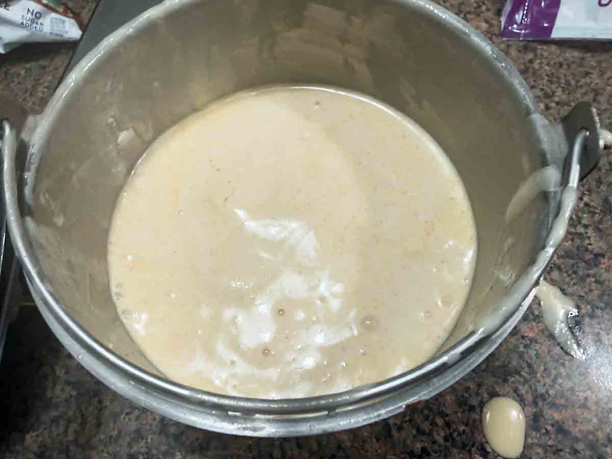pour into ice cream freezer