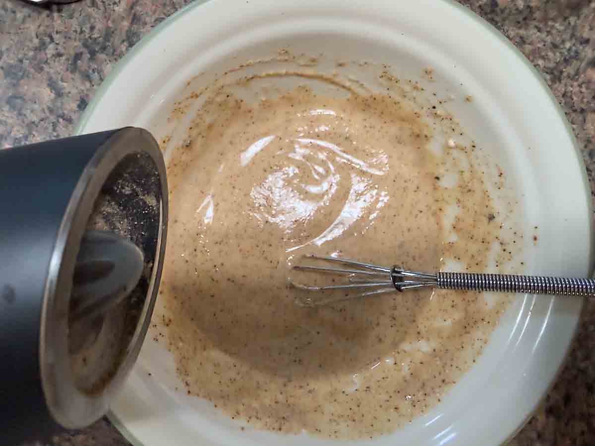 whisk dressing ingredients