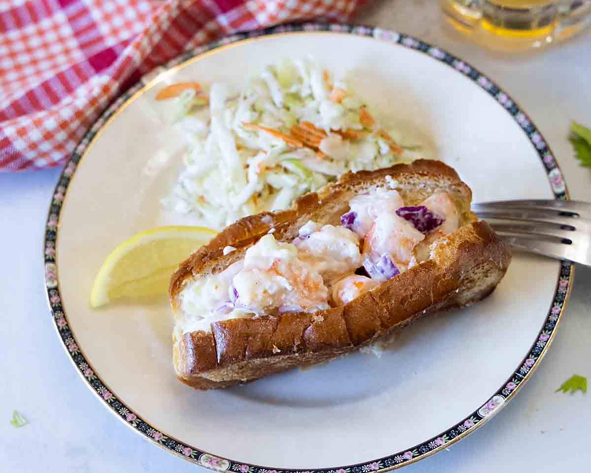 Shrimp Roll with Cole Slaw