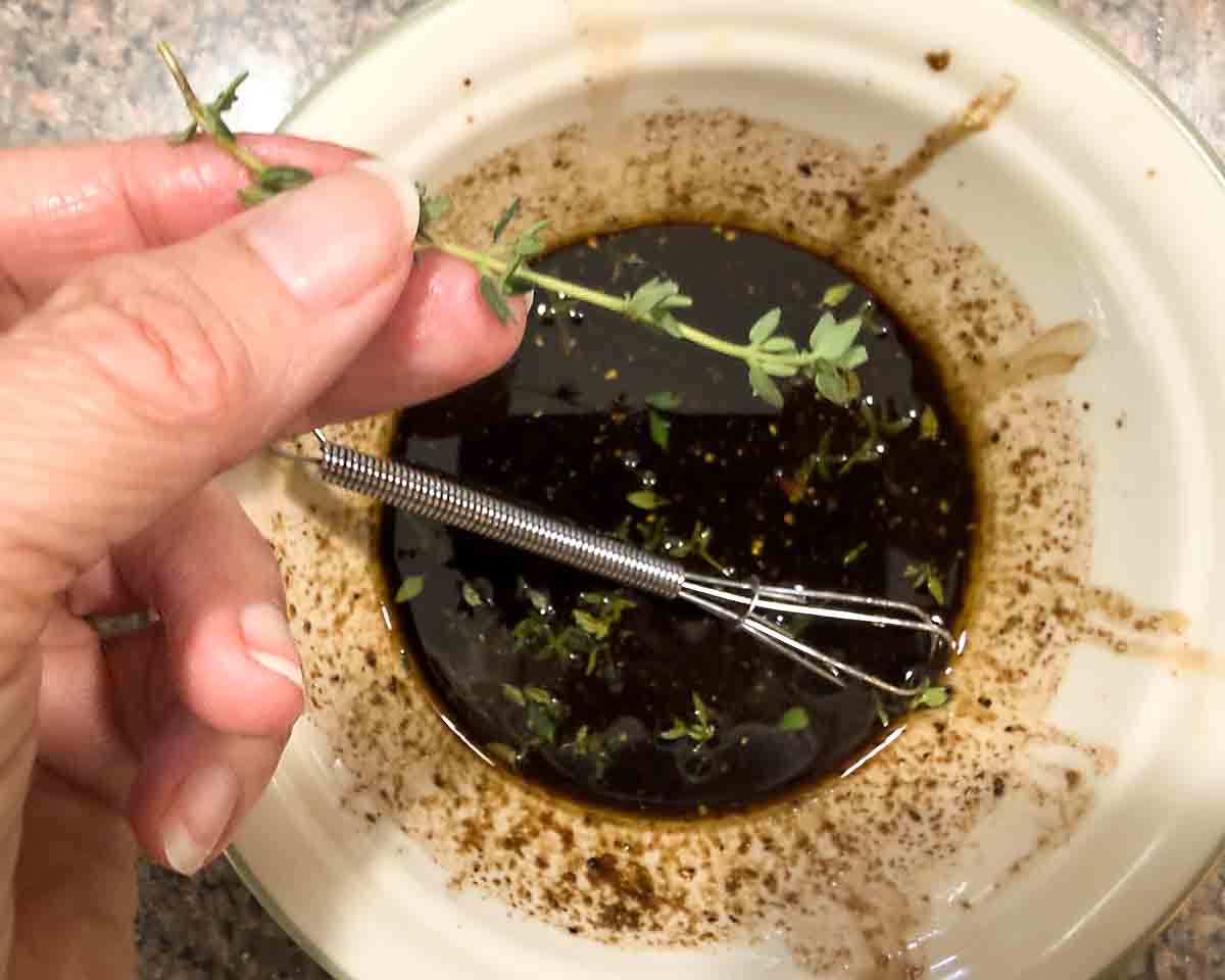 Combine dressing ingredients
