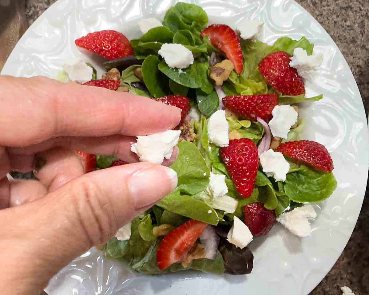 top salad with toppings