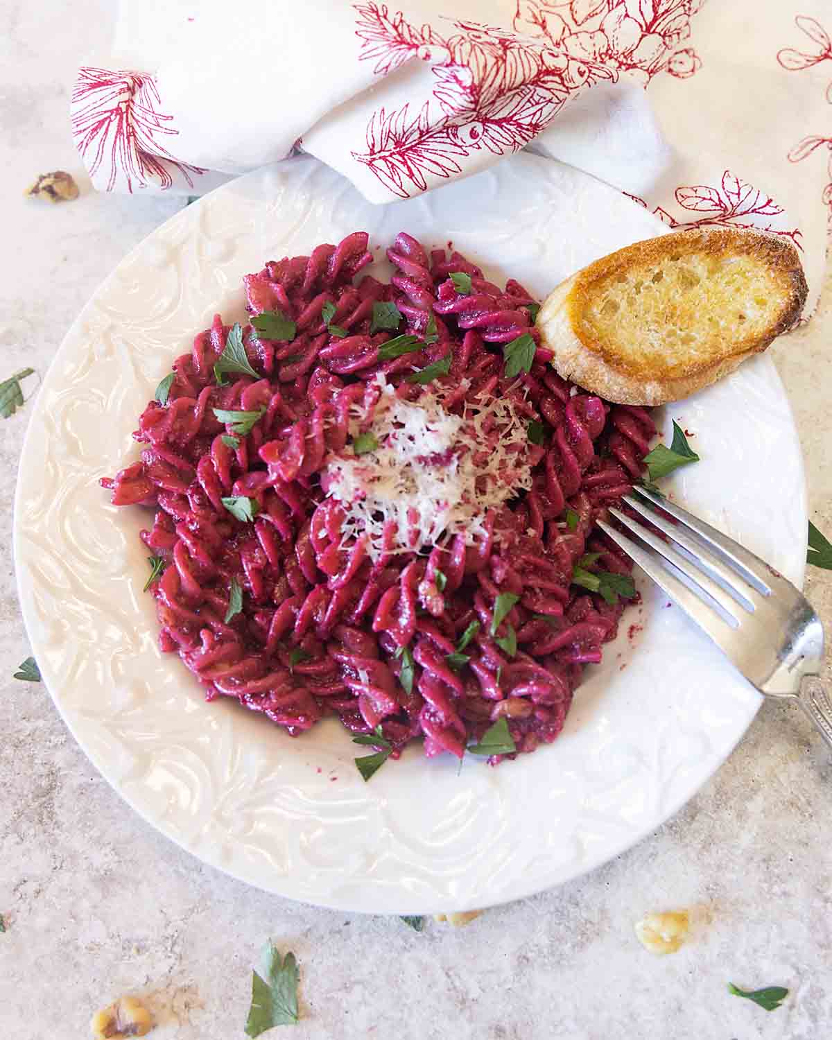 Beet Pesto on Pasta