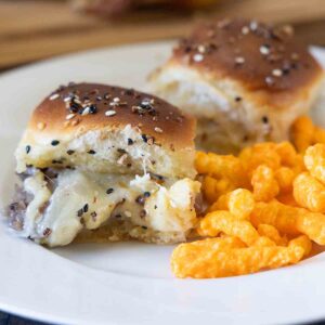 Hawaiian Roll Sliders served