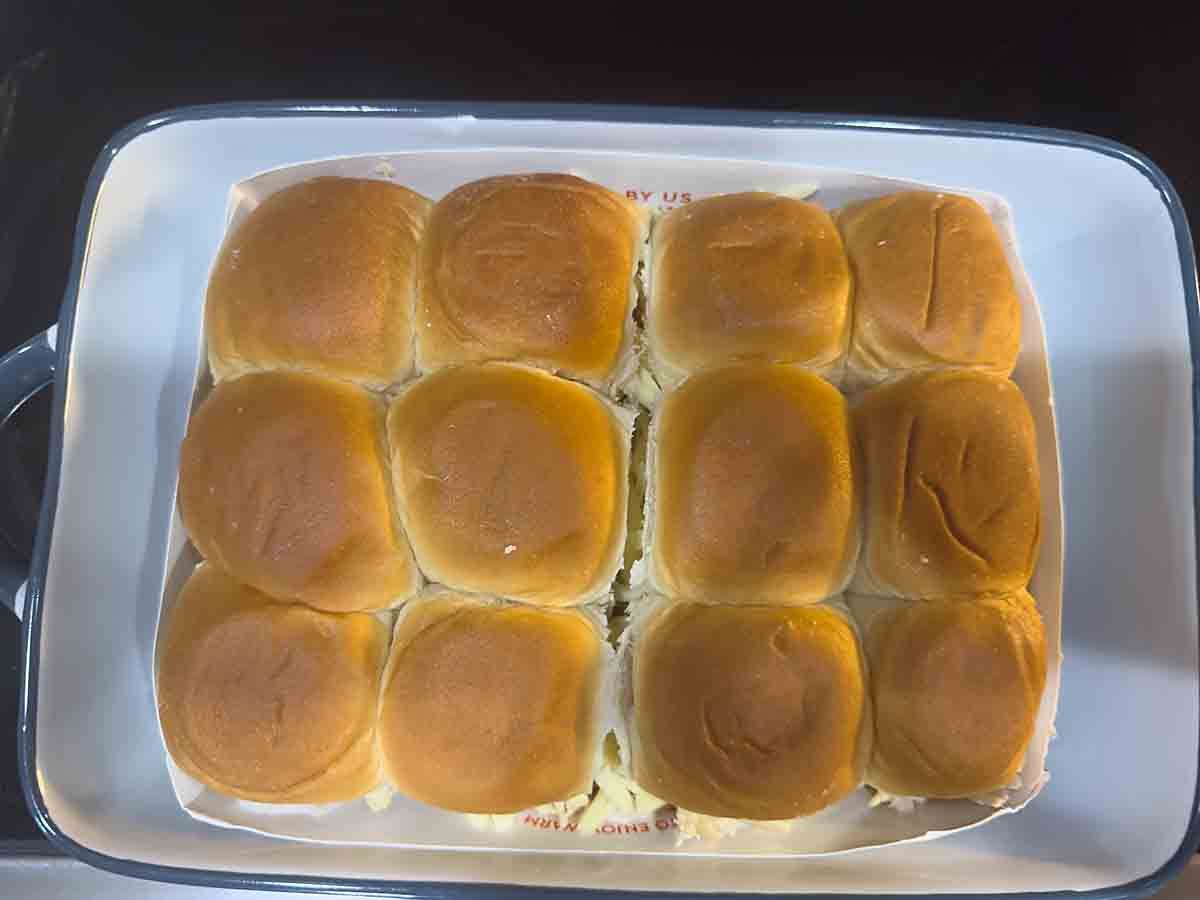 place bun tops over filling