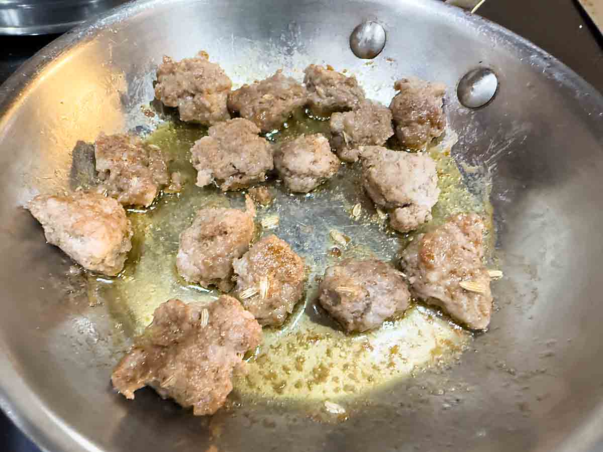 pre-cooking sausage