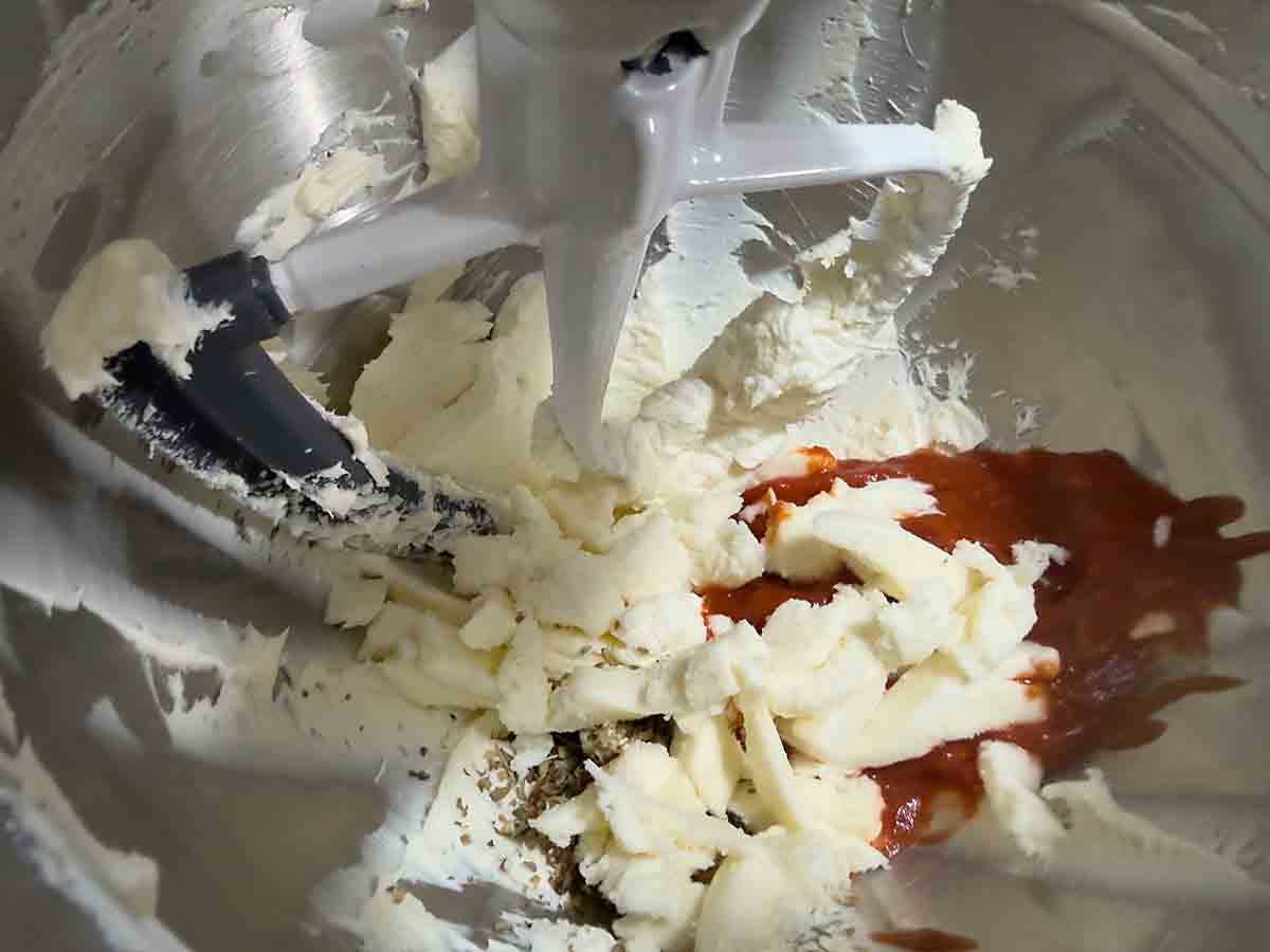 beat cream cheese mixture
